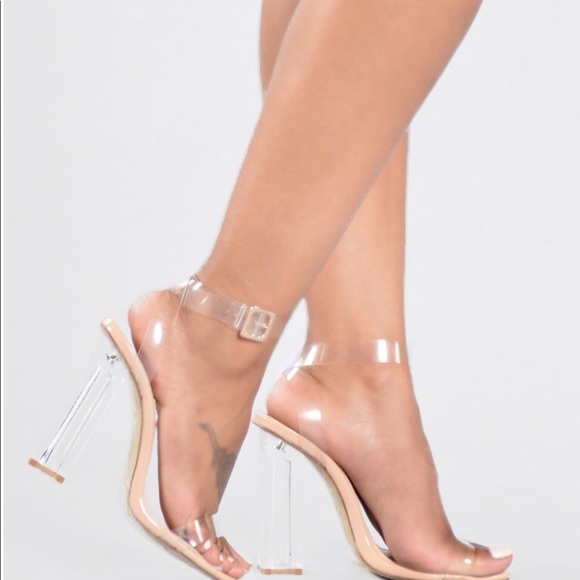 clear heel sandals size 11